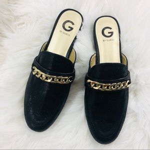 G by Guess Black Slip On Mule Flats Size 10M New